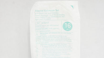 Braun 470117 Filtered Extension Set W/Luer Lock Connector 16inch x 5mL (Approx.)